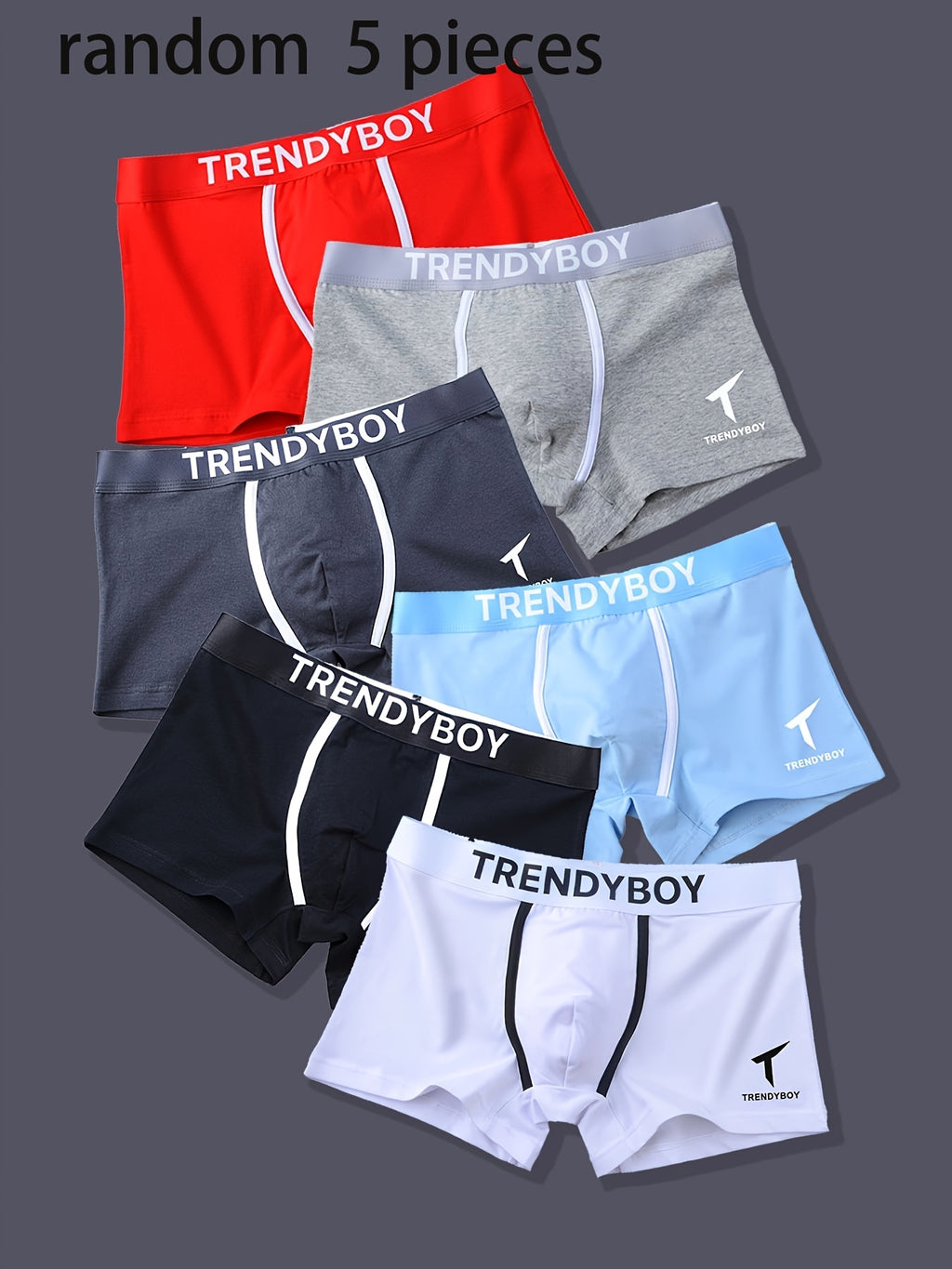 Boxer respirant microfibre homme — lot de 5, géométrique