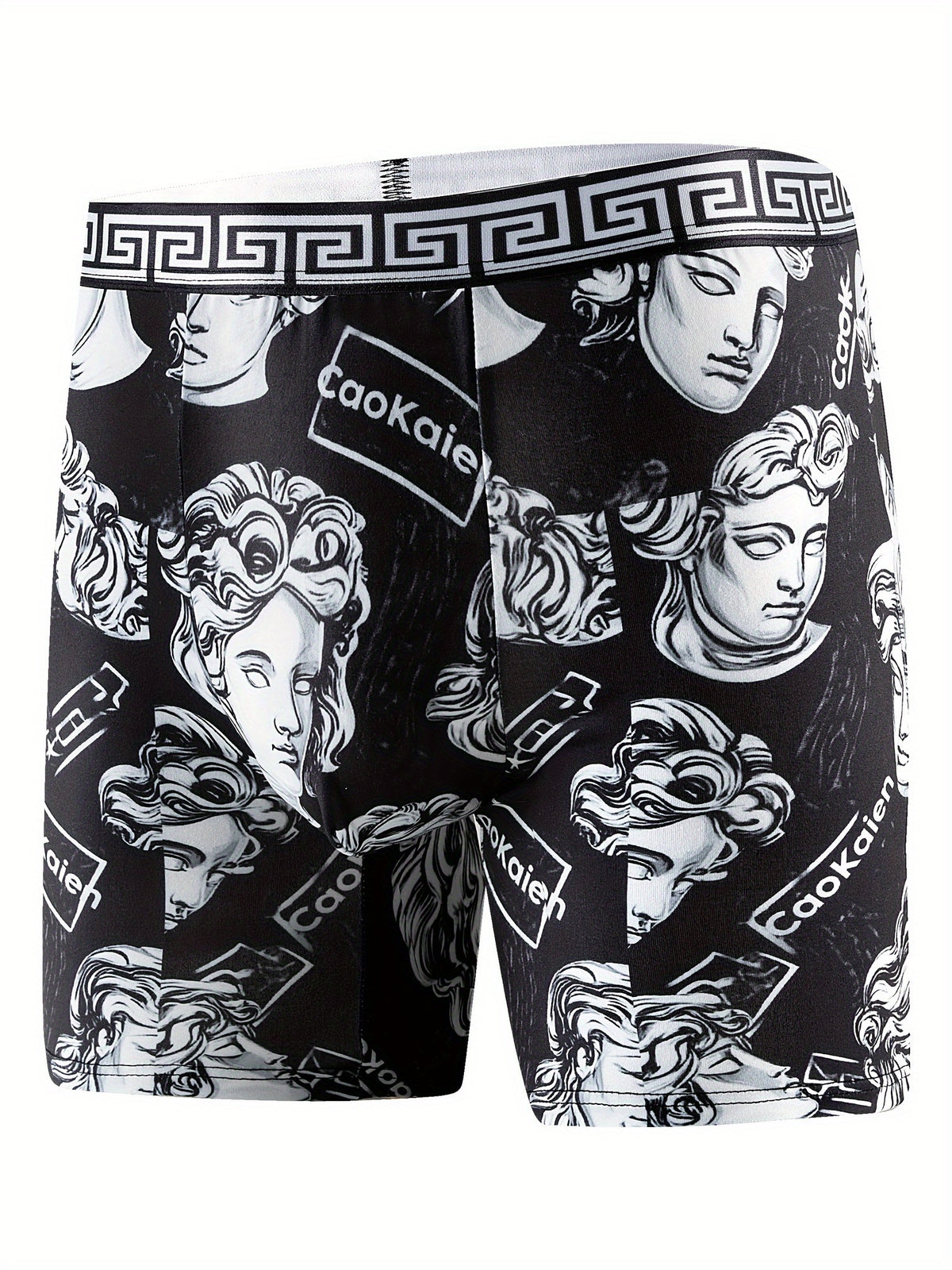 Boxer long respirant microfibre homme — lot de 5, géométrique, assortiment S