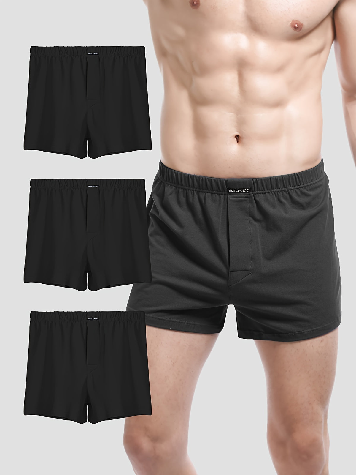 Slip large respirant coton homme — lot de 3, uni
