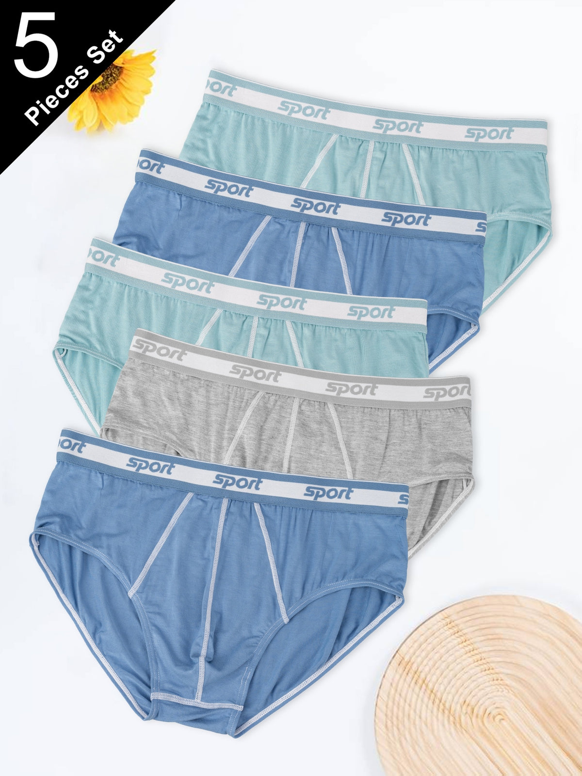 Slip large imprimé modal homme — lot de 5