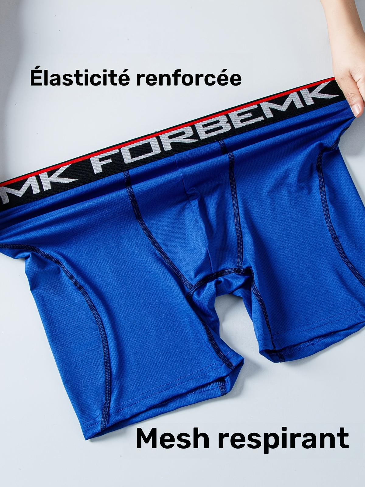 Boxer long de sport microfibre homme — lot de 5, uni, assortiment B