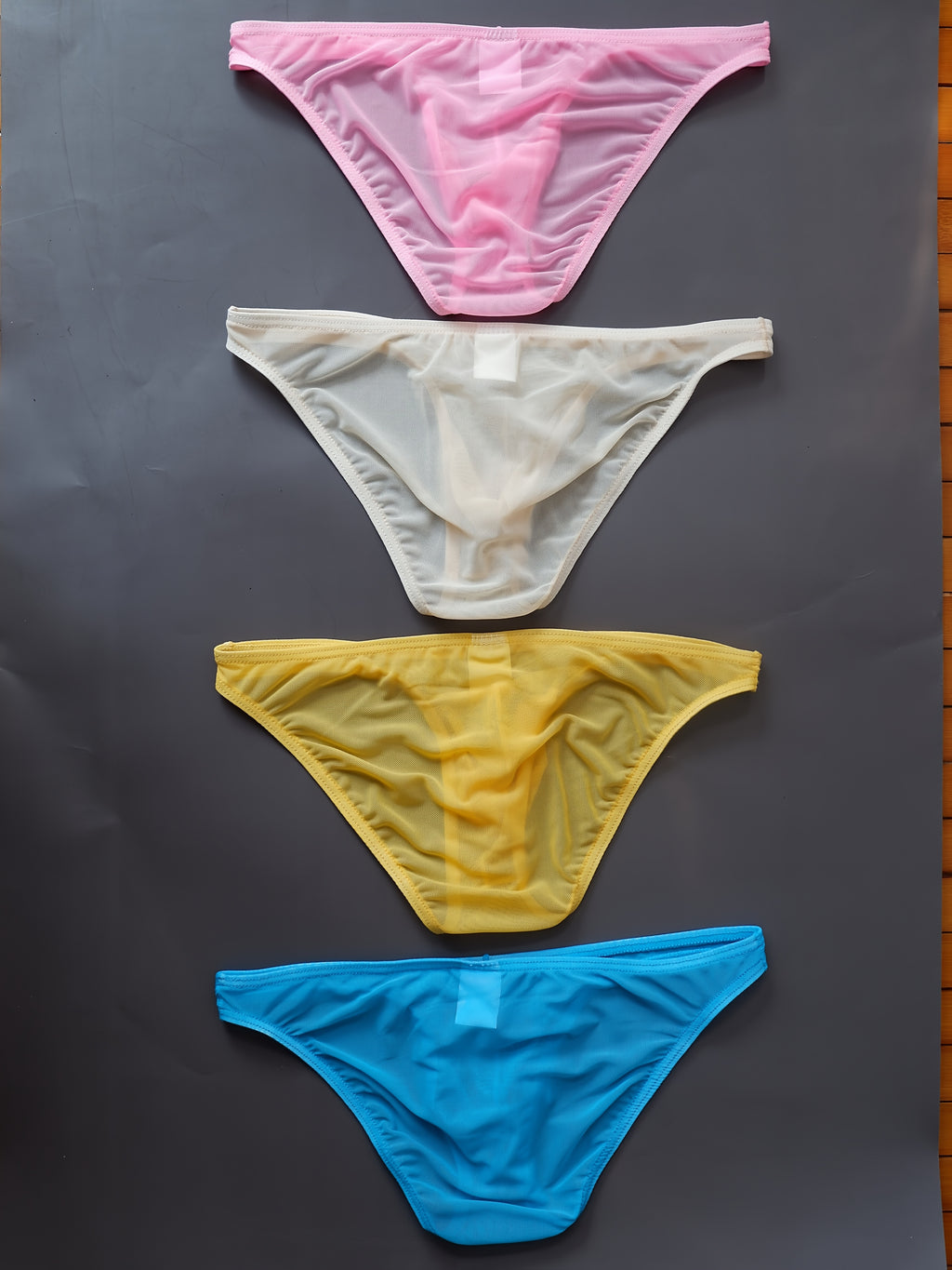 Slip microfibre homme — lot de 4, abrikois + rose + jaune + bleu clair