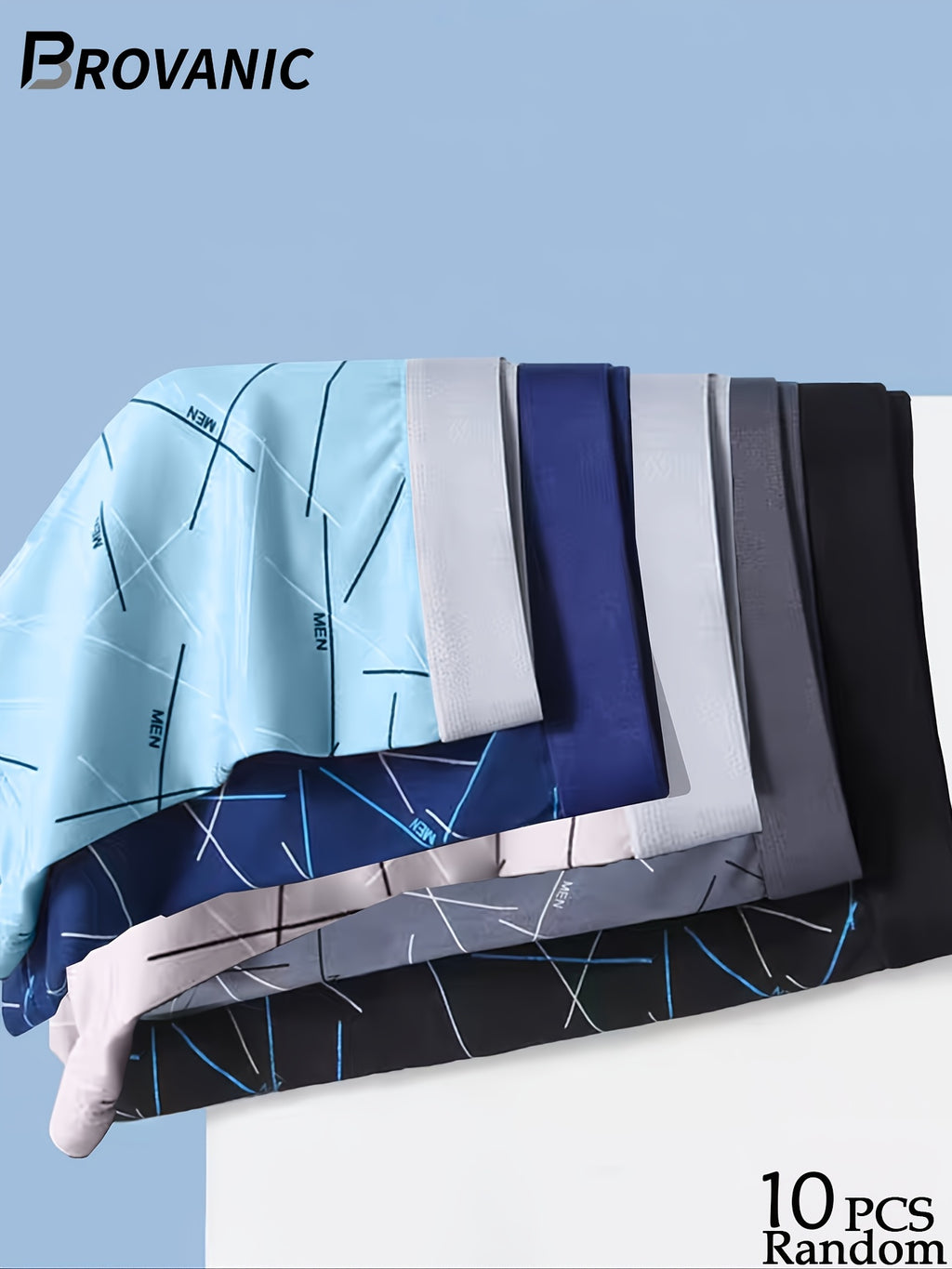 Boxer microfibre homme — lot de 10, géométrique, du XS au XL