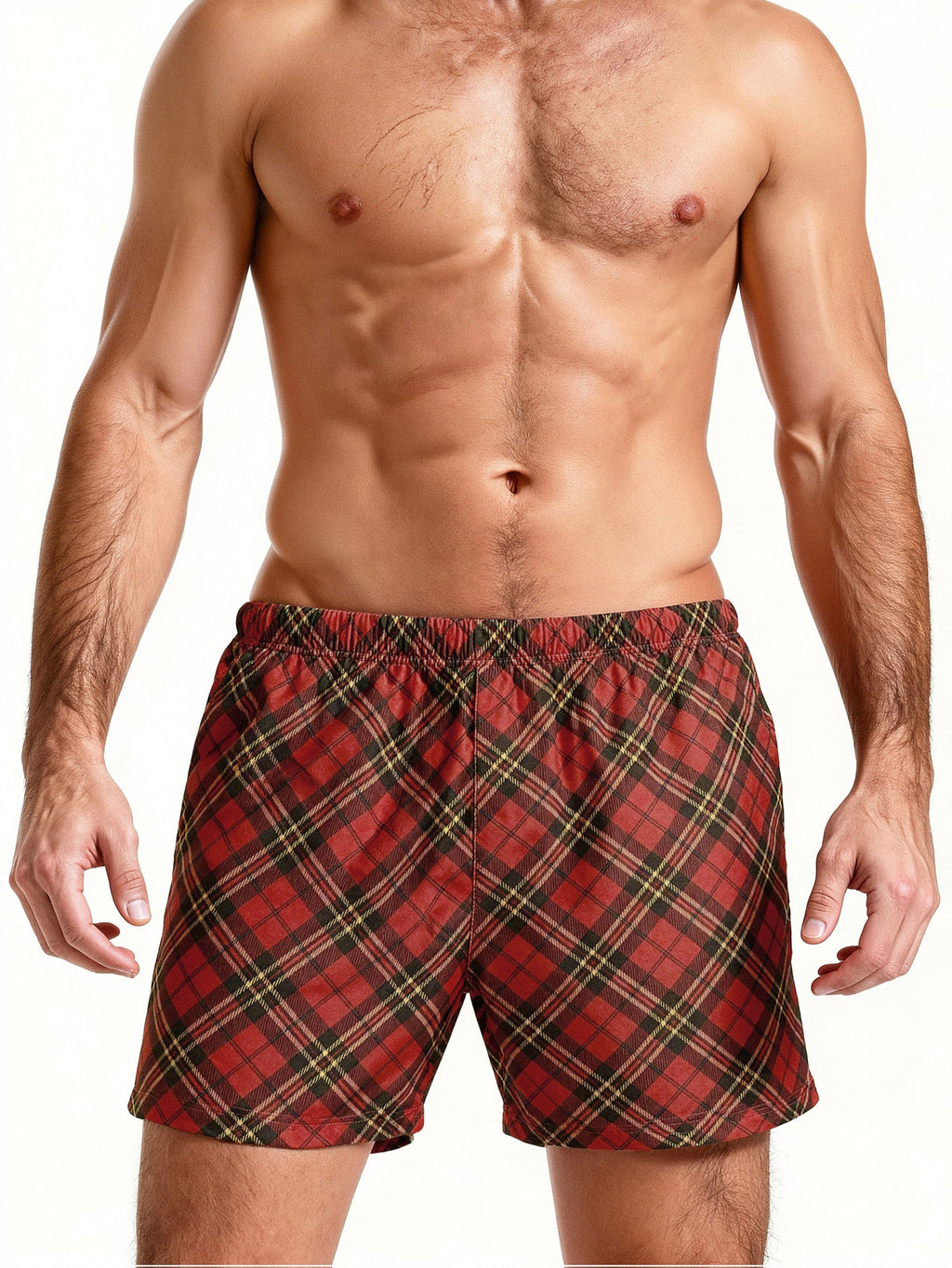 Boxer large d'intérieur microfibre homme — lot de 4, bourgogne