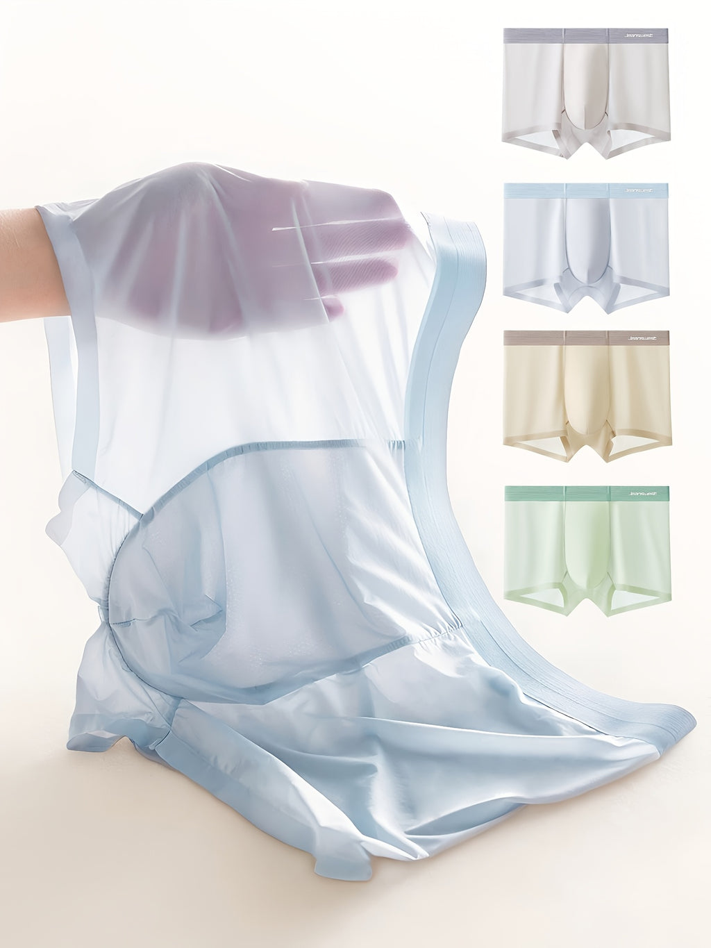 Boxer microfibre homme — lot de 4, uni, du S au XL