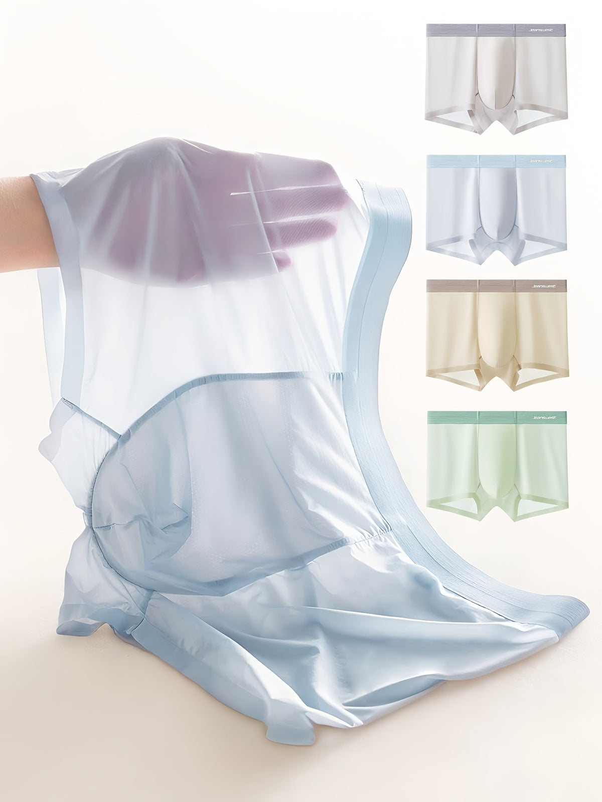 Boxer microfibre homme — lot de 4, uni, du S au XL