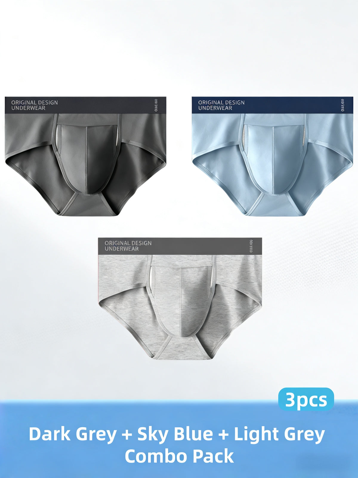 Slip de sport respirant coton homme — lot de 3, uni, assortiment S