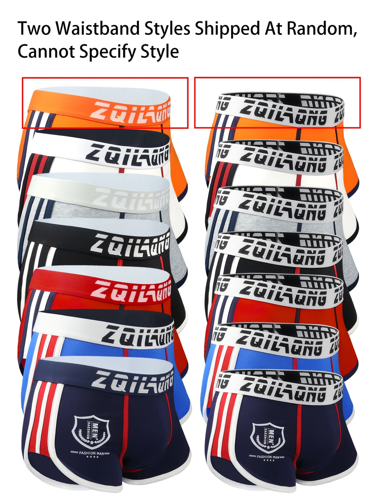 Boxer de sport respirant coton homme — lot de 7, imprimé