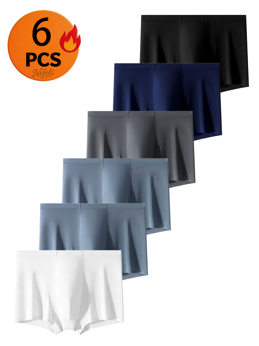 Slip sans couture de sport homme — lot de 6, uni