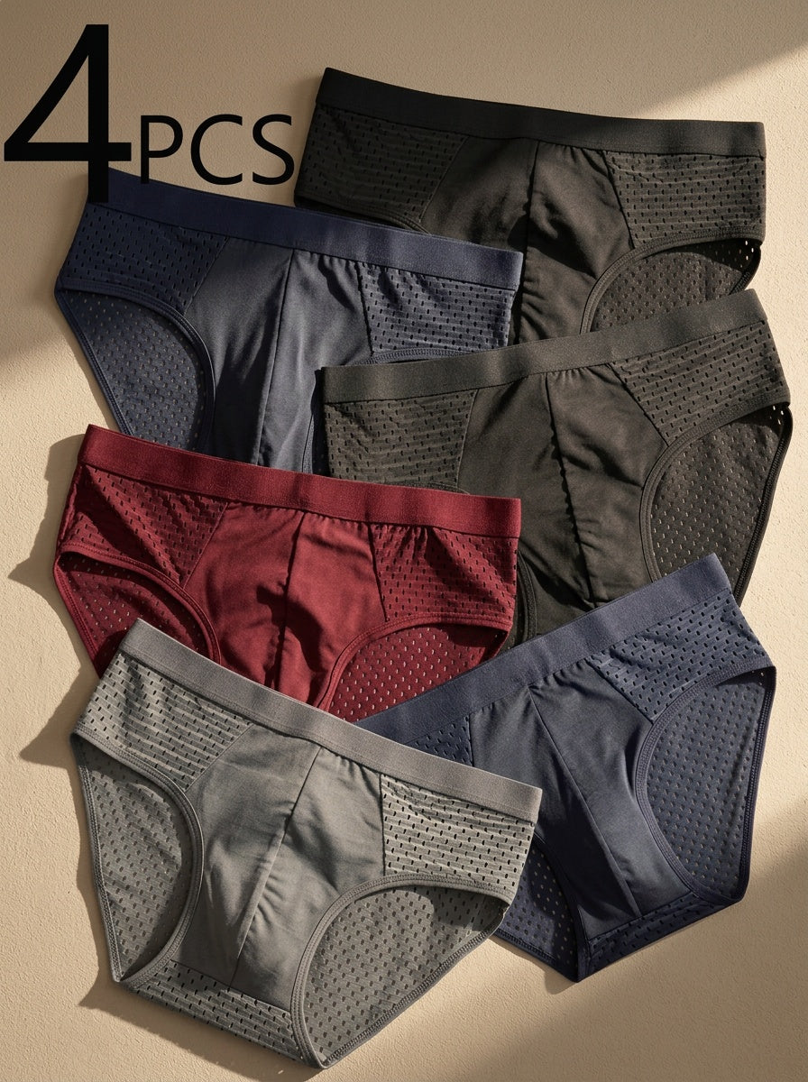 Slip respirant microfibre homme — lot de 4, uni, du XS au XL