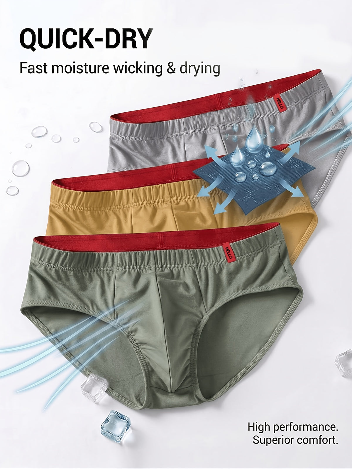 Slip moulant respirant microfibre homme — lot de 3