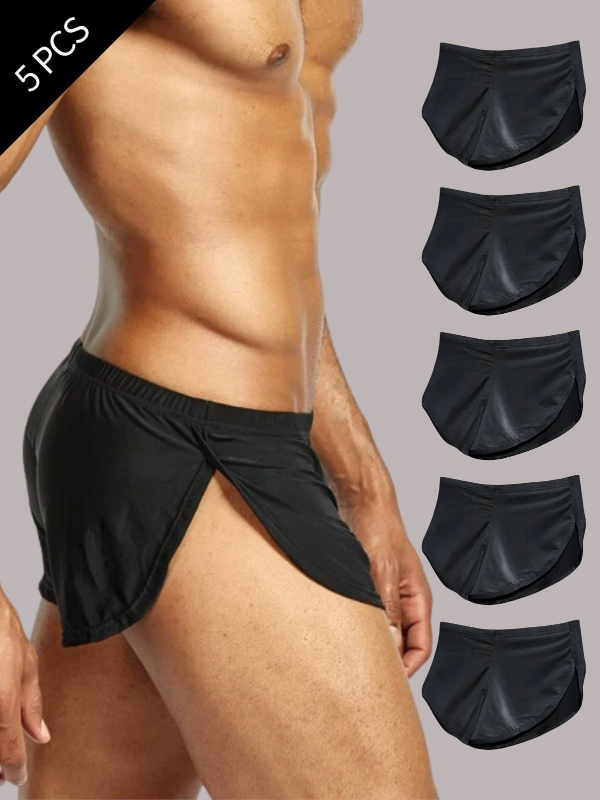 Boxer de sport microfibre homme — lot de 5, 【noir】