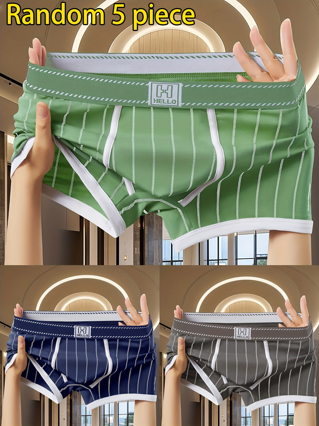 Boxer de sport respirant coton homme — lot de 5, uni, assortiment S, du XS au XL