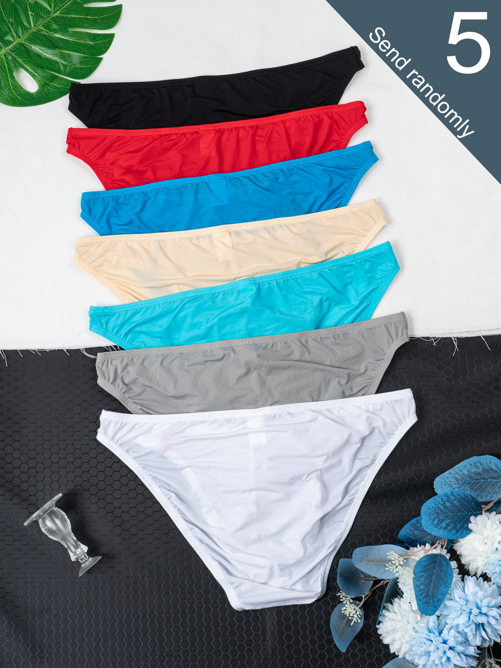 Slip moulant séchage rapide microfibre homme — lot de 5, uni