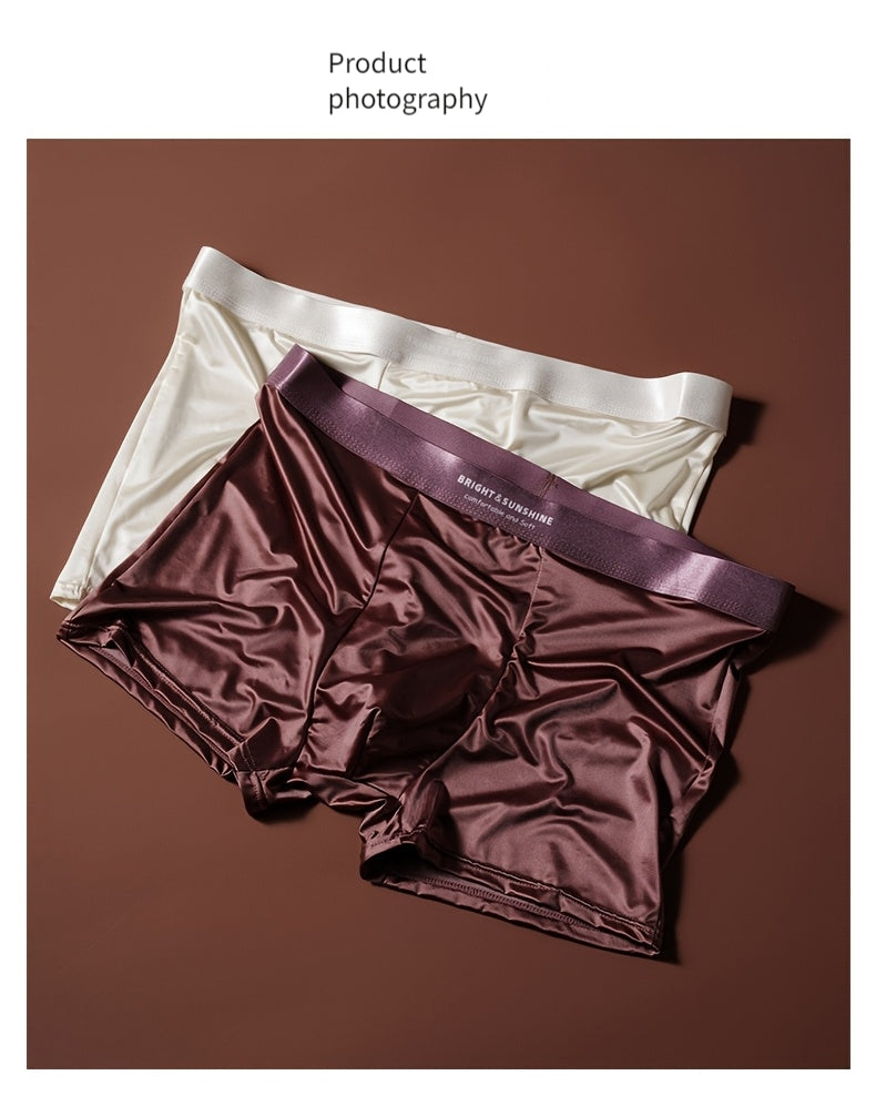 Boxer large respirant soie homme — lot de 3, uni