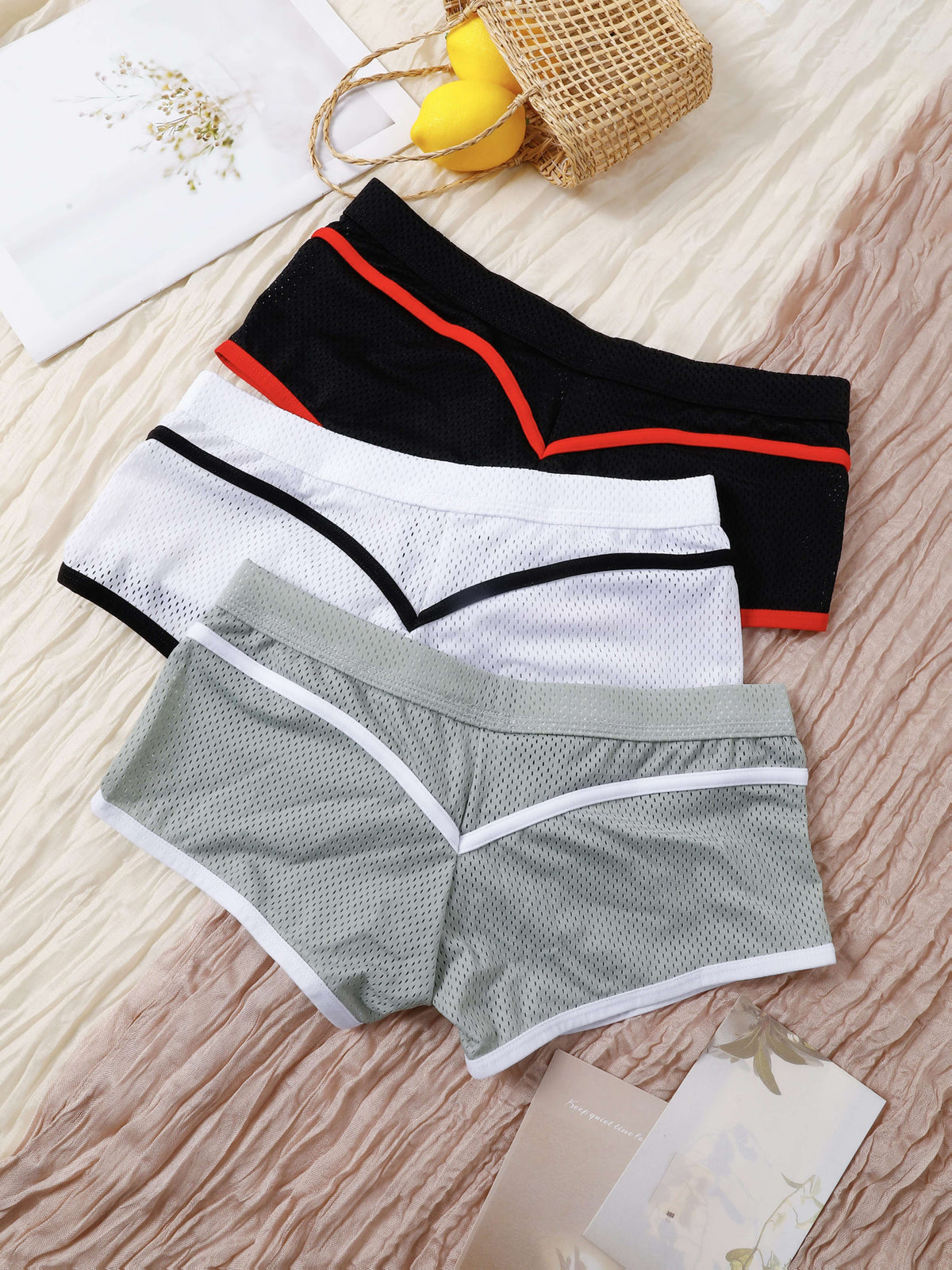 Boxer de sport respirant microfibre homme — lot de 3, uni, du S au XL (modèle 2)
