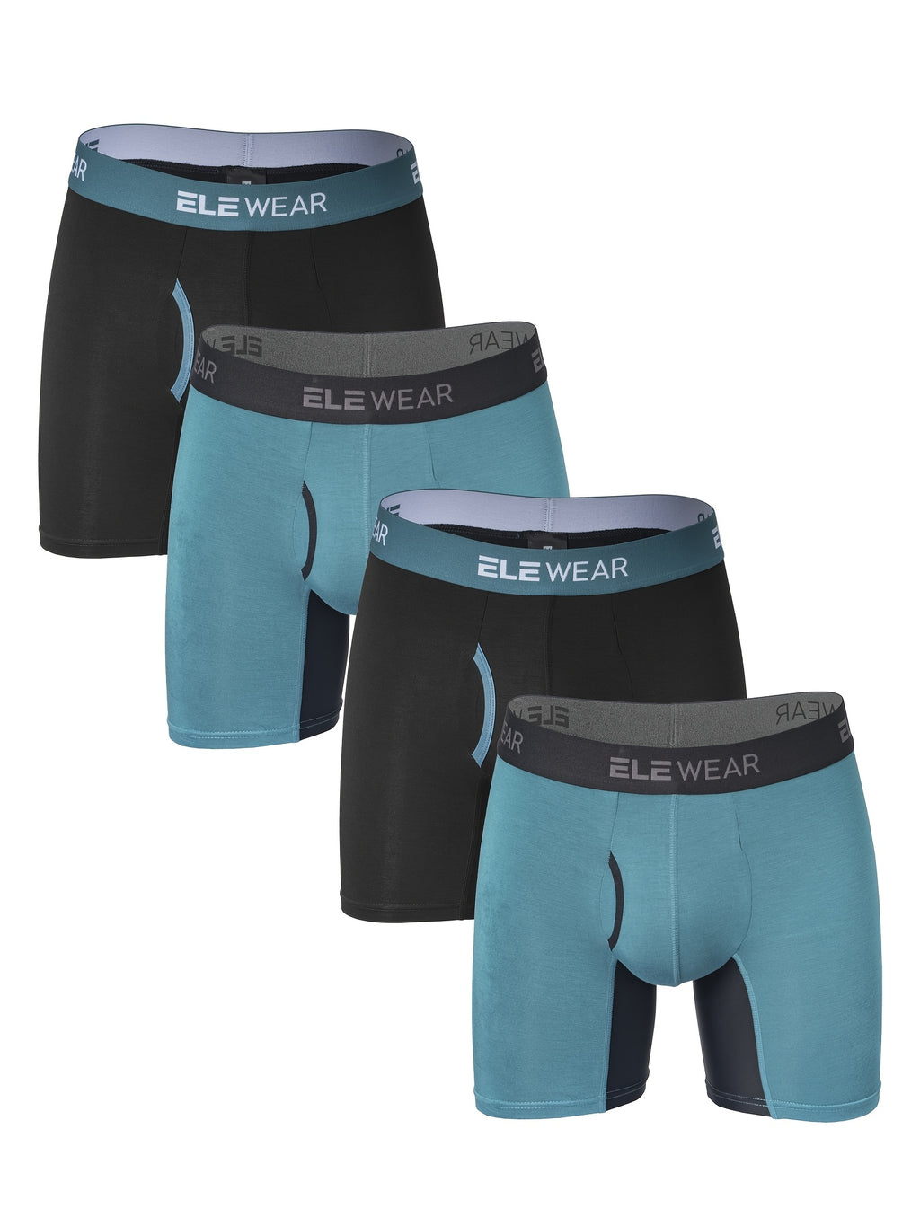 Boxer long respirant bambou homme — lot de 4