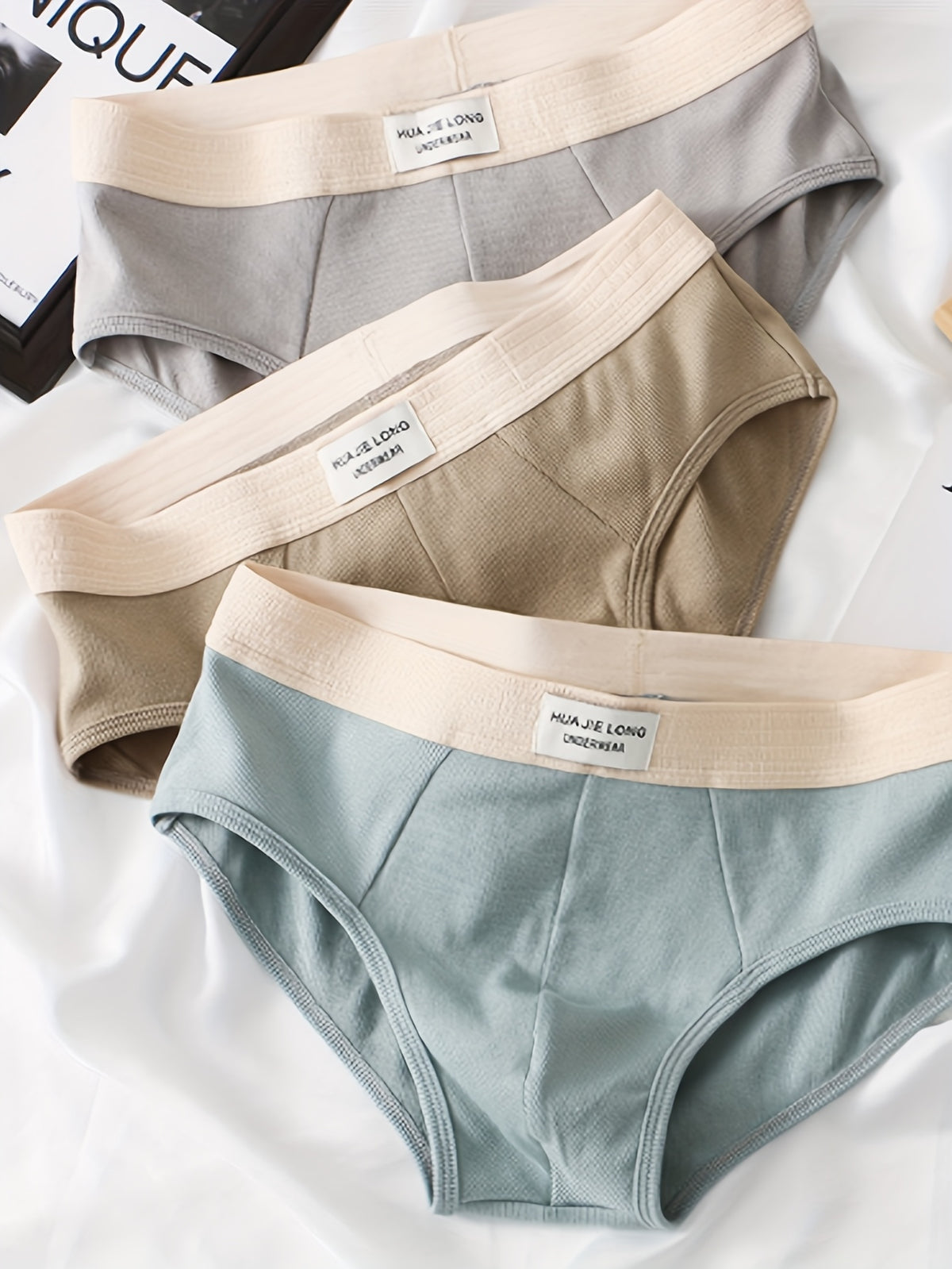 Slip coton homme — lot de 3, uni, assortiment S, du S au XXL