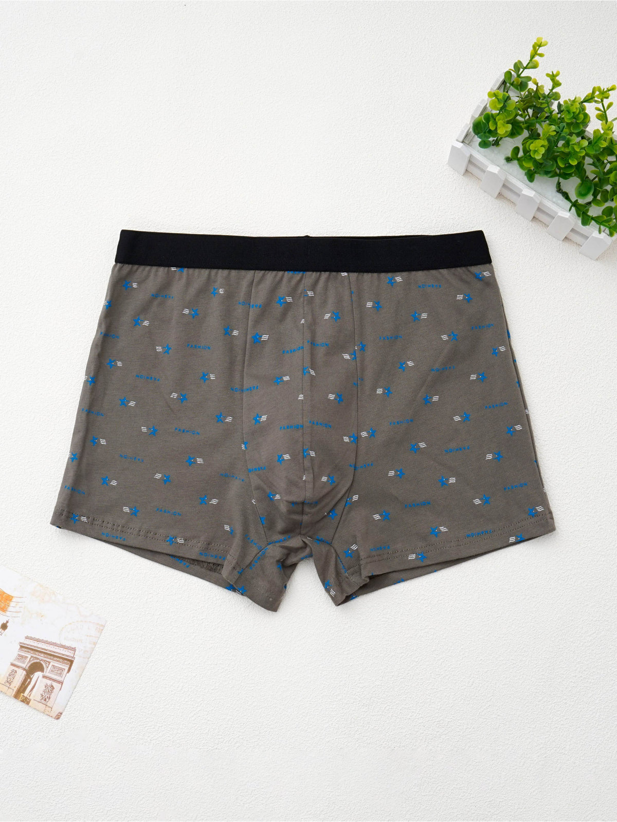 Boxer grande taille respirant coton homme — lot de 5, imprimé
