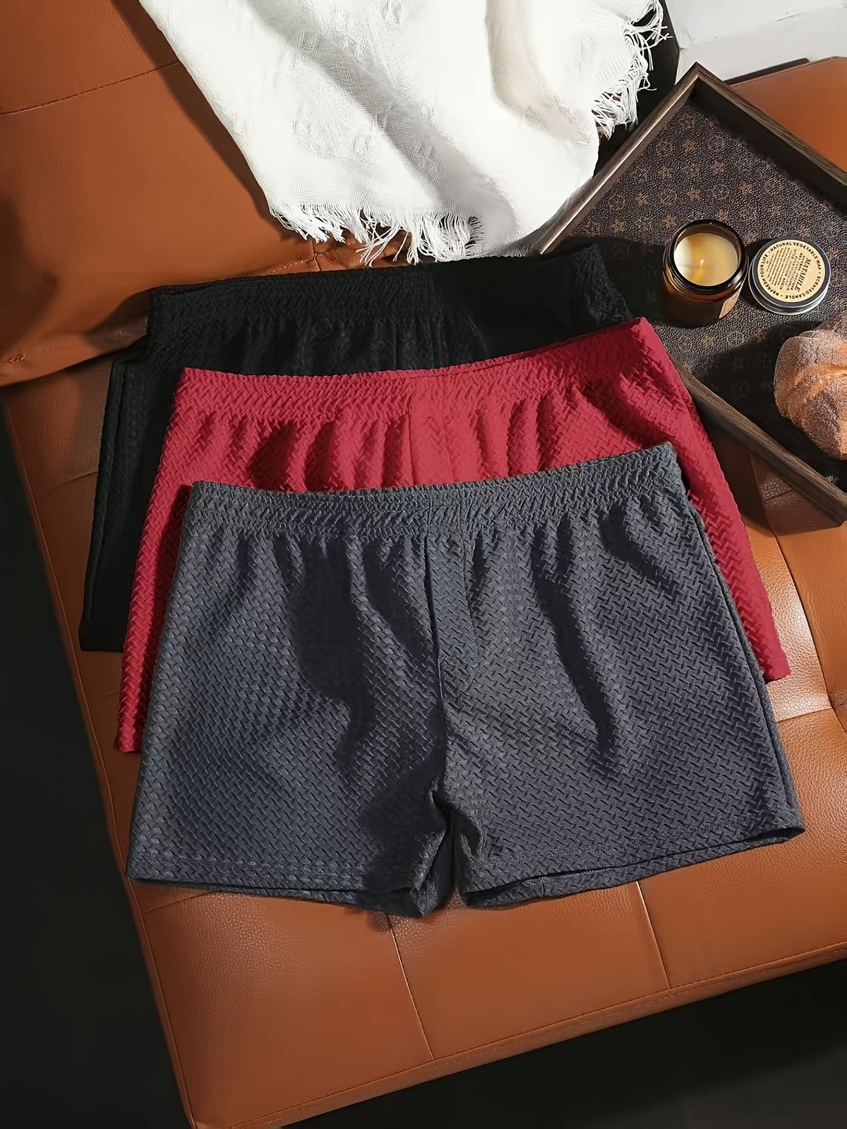 Boxer large microfibre homme — lot de 3, uni
