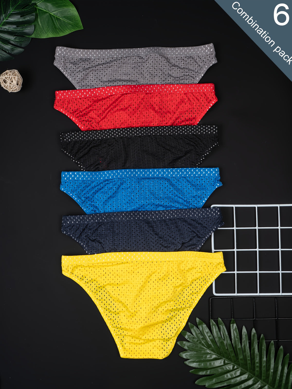 Slip de sport séchage rapide microfibre homme — lot de 6, uni