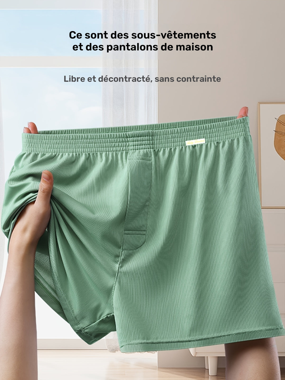 Boxer large de sport microfibre homme — lot de 3, rayé