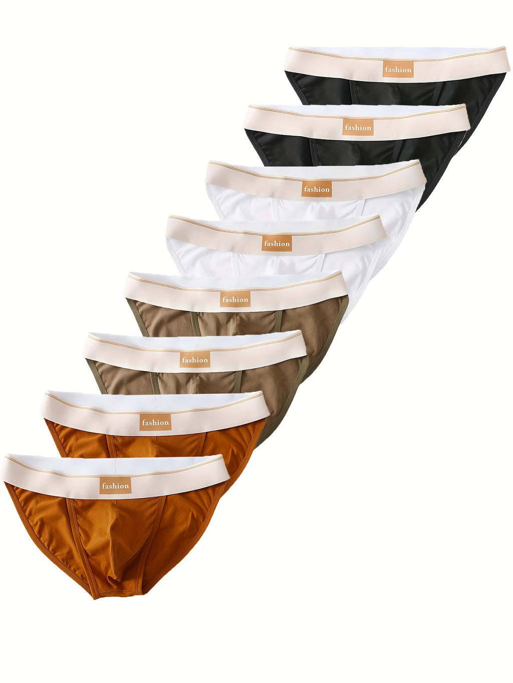 Slip moulant coton homme — lot de 8, uni