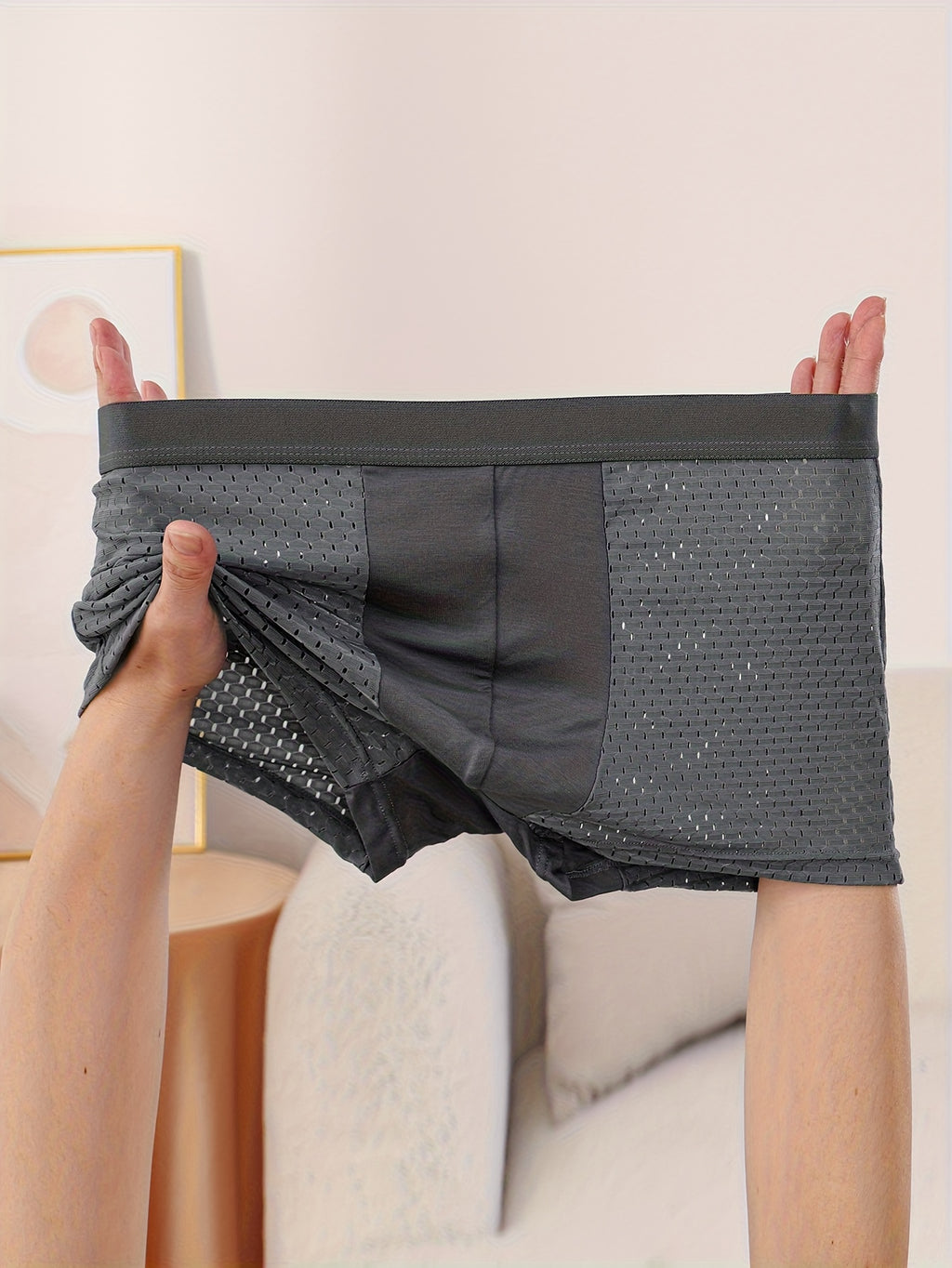 Boxer large respirant microfibre homme — lot de 6, uni