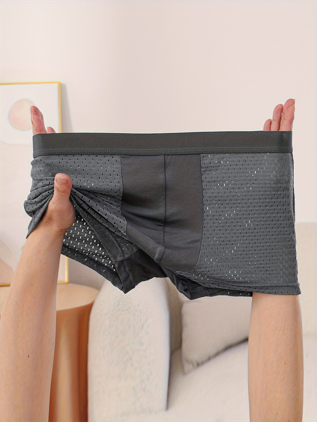 Boxer large respirant microfibre homme — lot de 6, uni