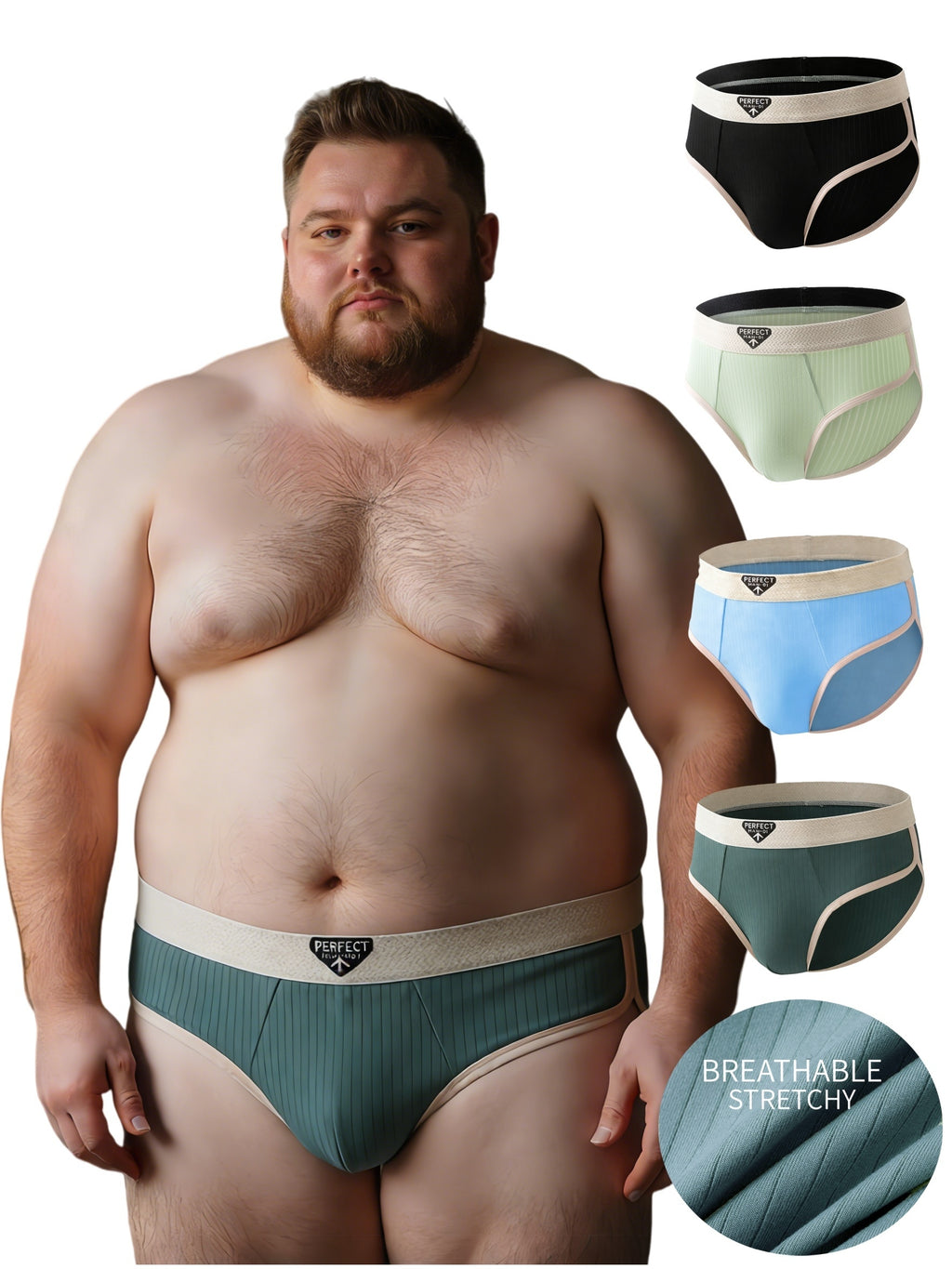 Boxer grande taille de sport microfibre homme — lot de 4, uni