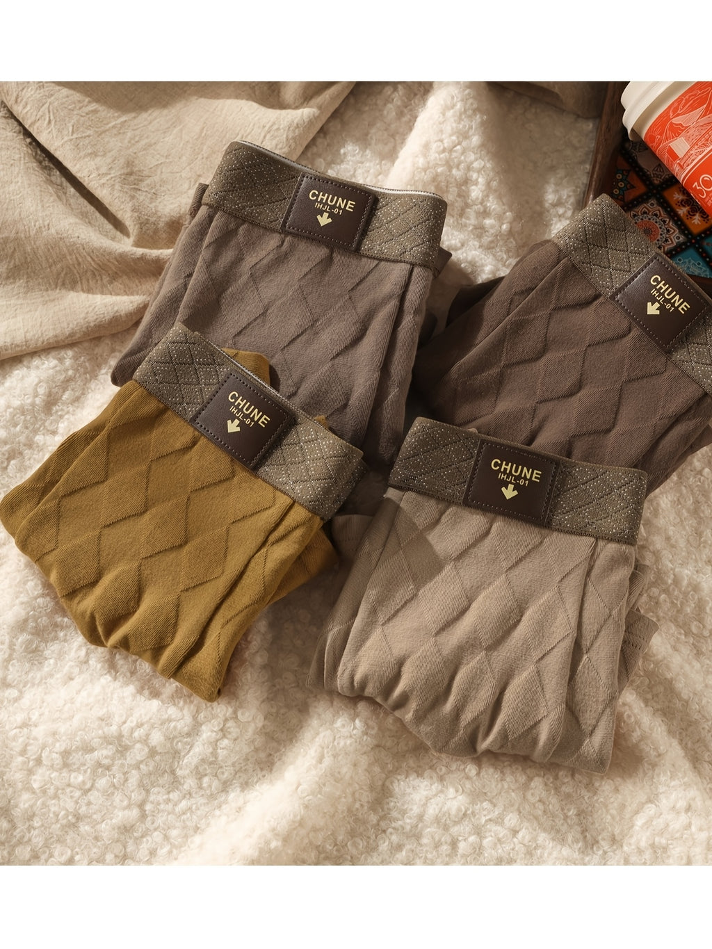 Boxer respirant coton homme — lot de 4, uni, assortiment D