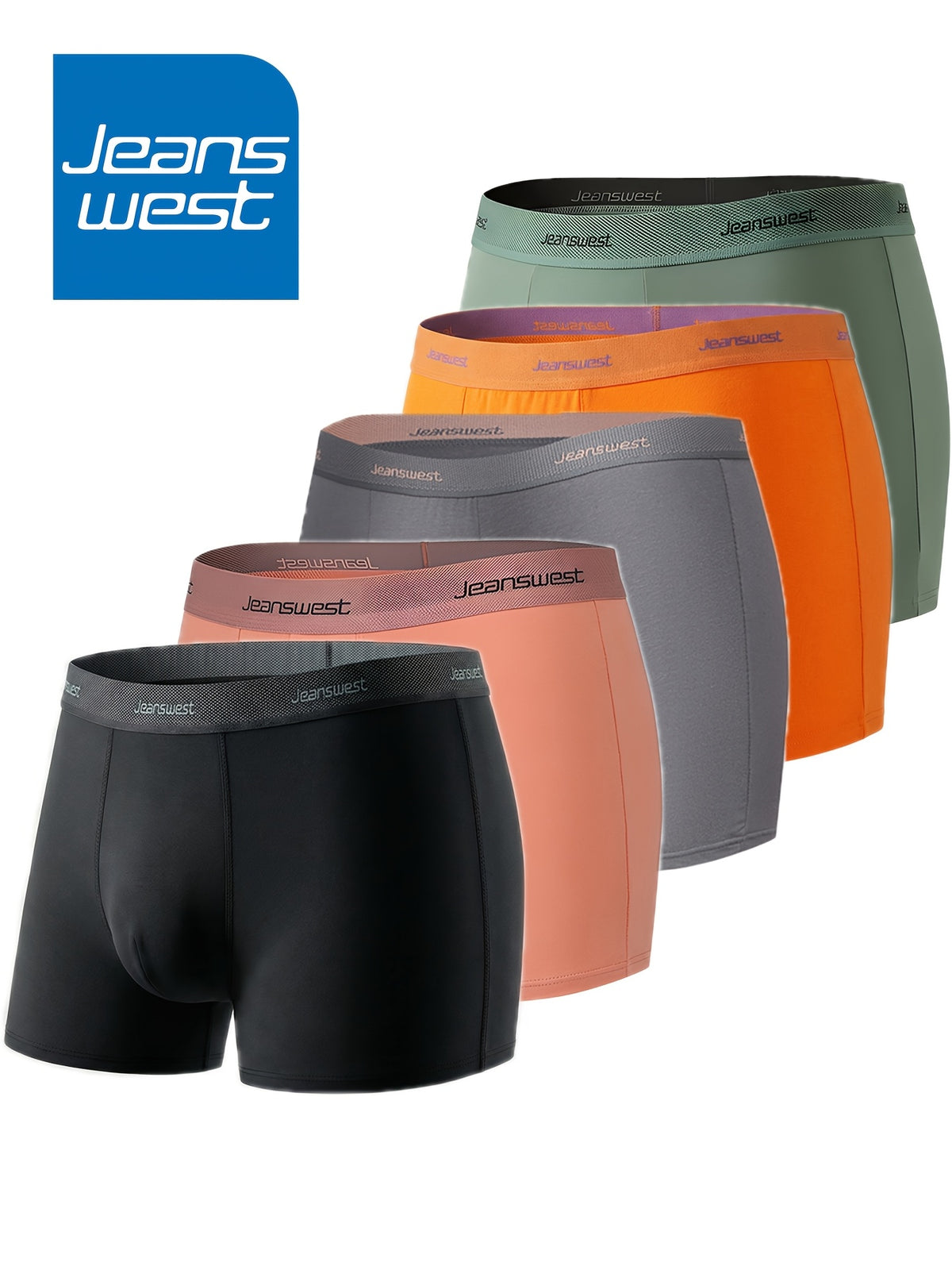 Boxer respirant coton homme — lot de 5, uni, assortiment 5-18