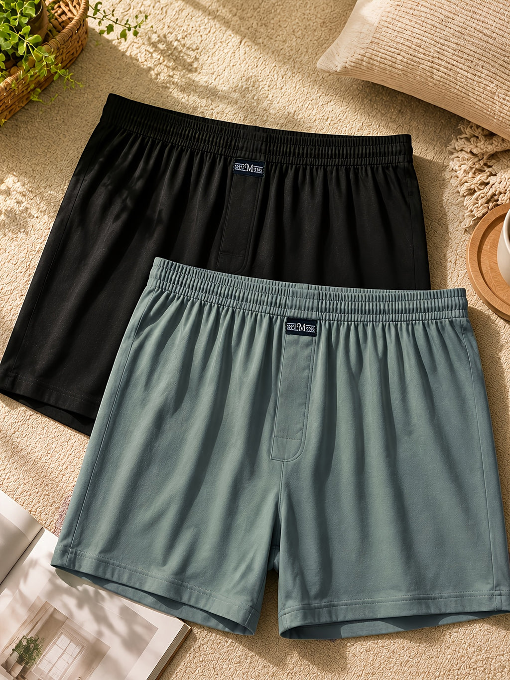 Boxer large grande taille coton homme — lot de 5, uni, assortiment S