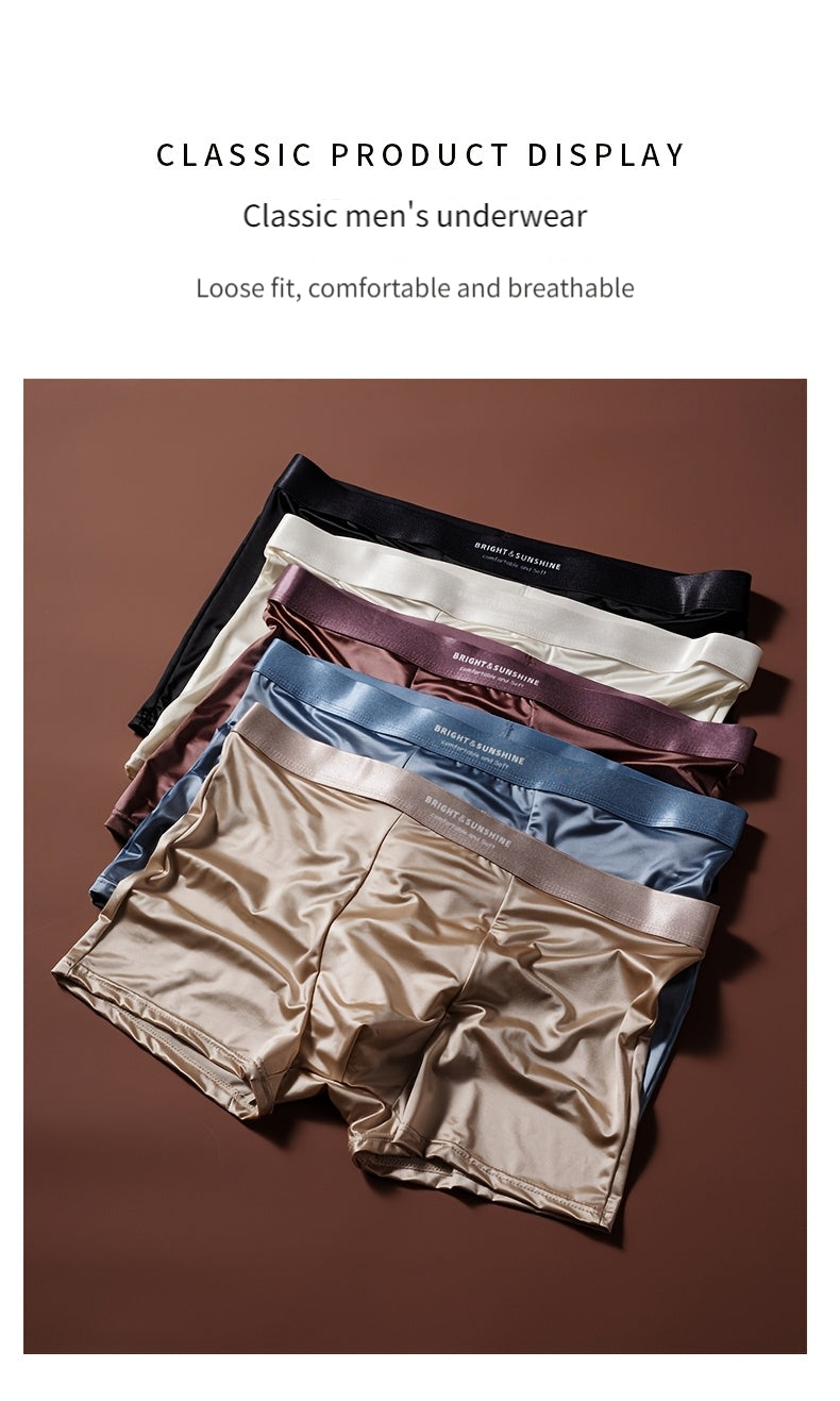 Boxer large respirant soie homme — lot de 3, uni