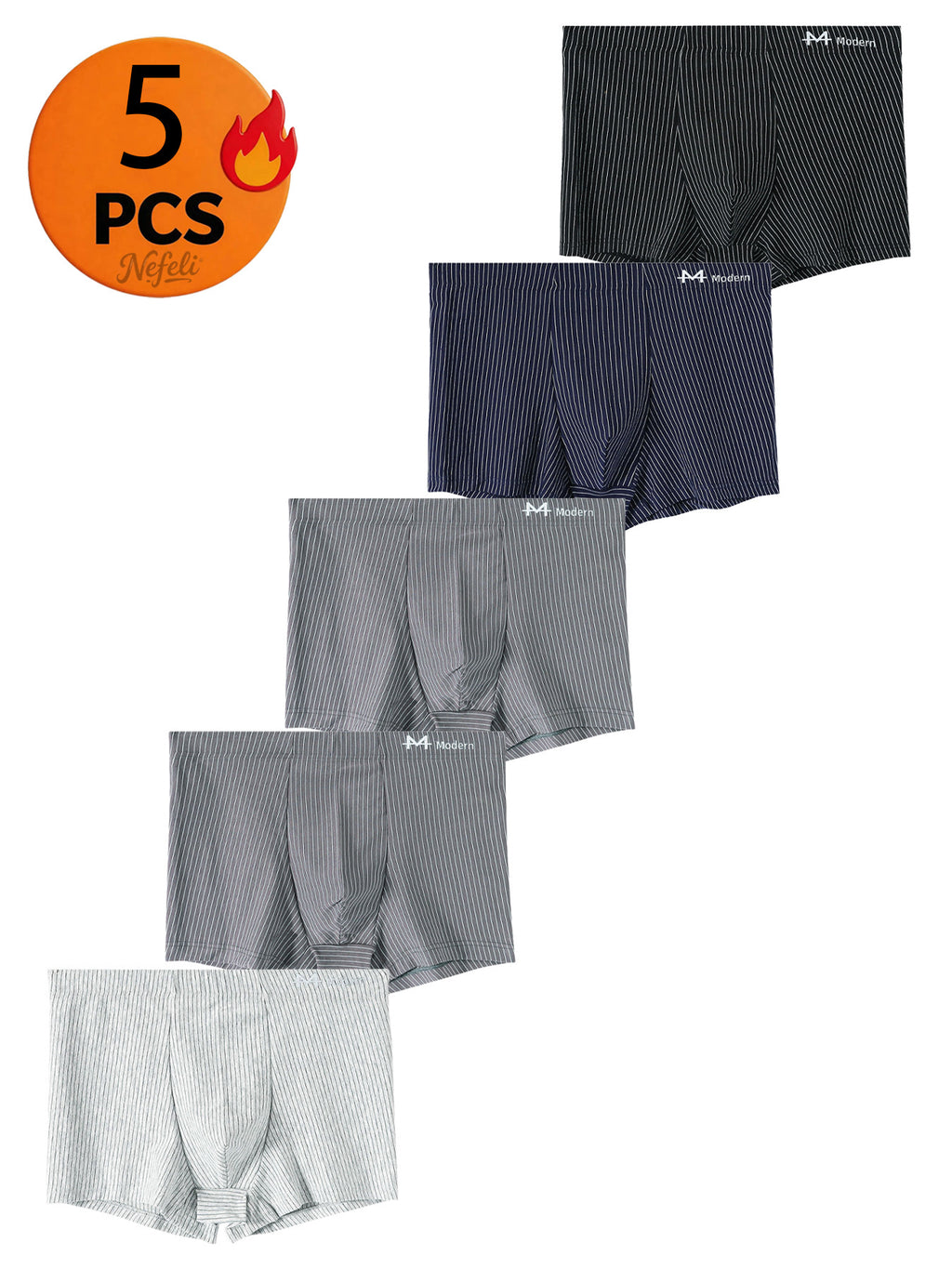 Slip de sport respirant coton homme — lot de 5, uni, du S au XL (modèle 2)